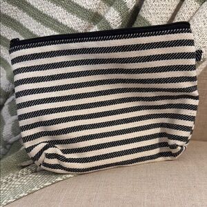 Thirty-One Twill Stripe Zipper Pouch/ Cosmetic Case